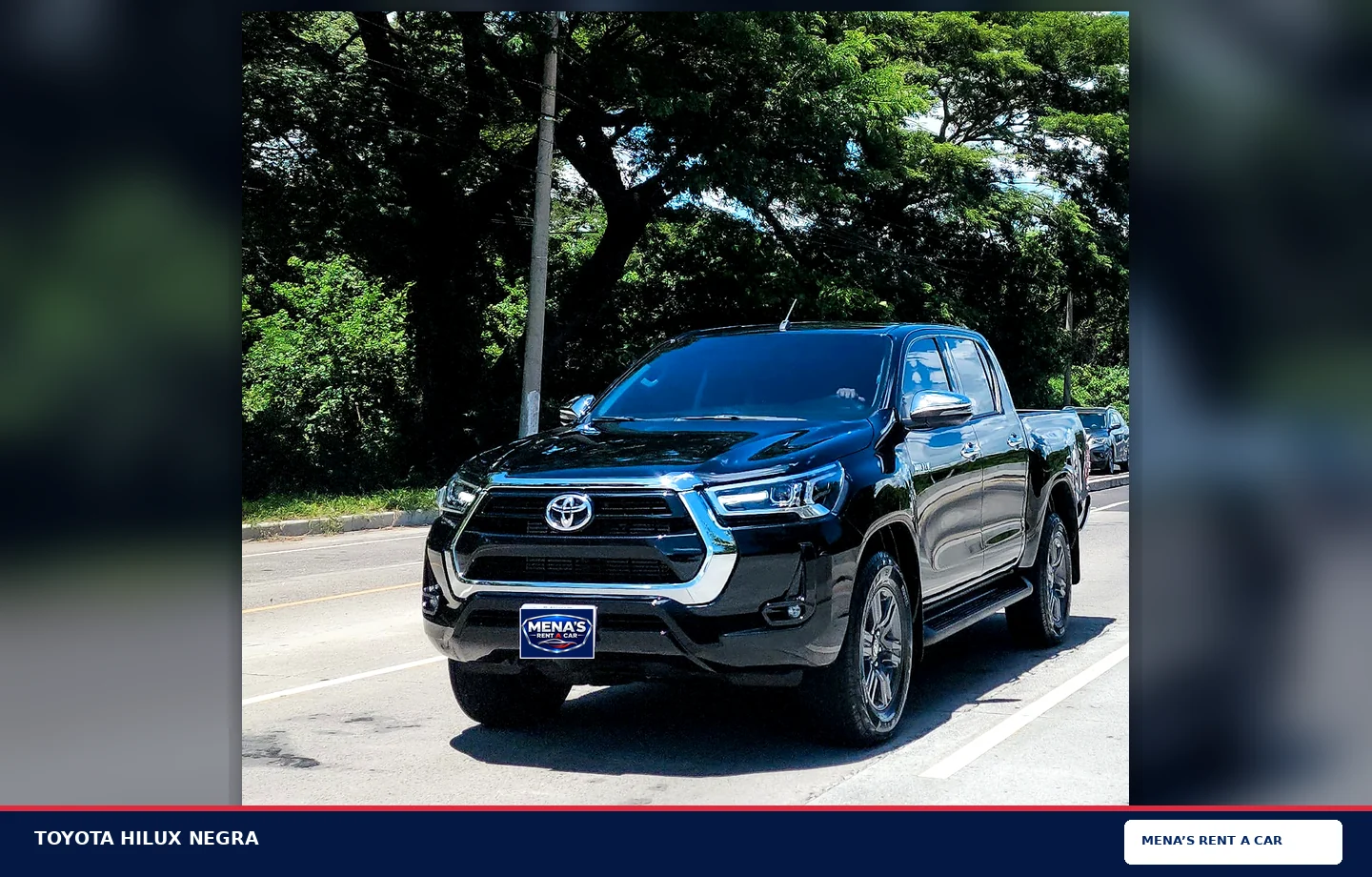 Photo of Black Toyota Hilux shared for Mena’s rental fleet